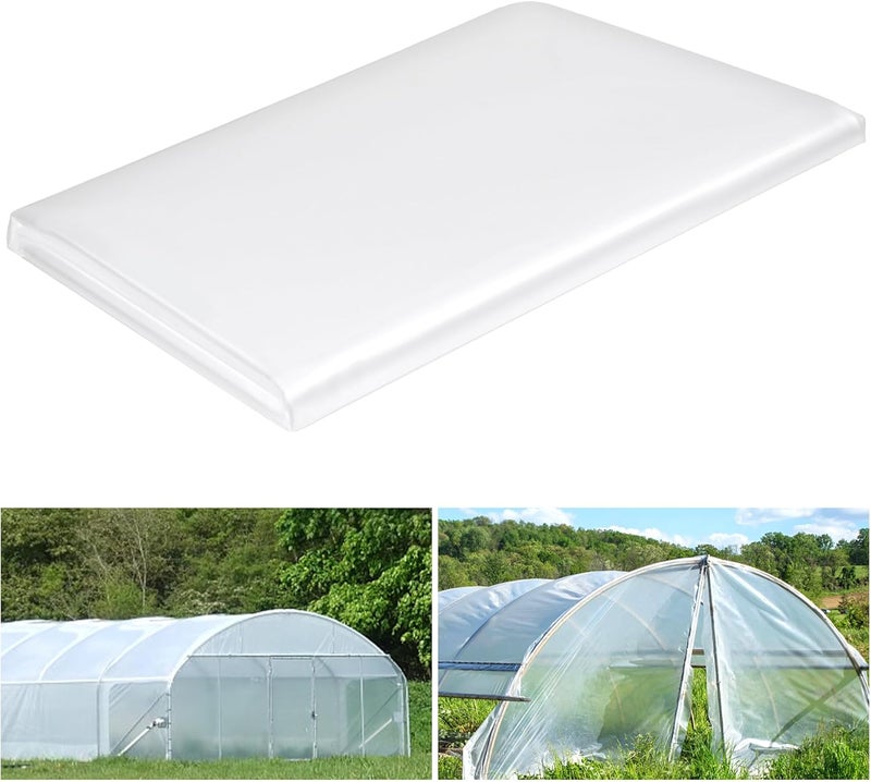 ToLanbbt 6.5 x 10 FT Clear Greenhouse Plastic Sheeting, 6 Mil Polyethylene Film Heavy Duty, Water Sun Frost Wind Dust Resistant Winter Hoop House Toughness Plastic Cover for Farming, Gardening, Agriculture,DIY - Image 1